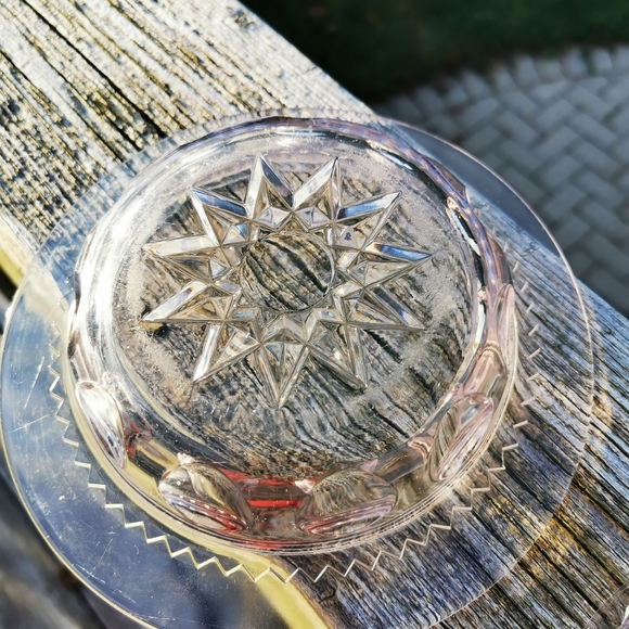 Vintage Coin Dot Cut Glass Lilac Colour Lidded Dish - Picture 4 of 16